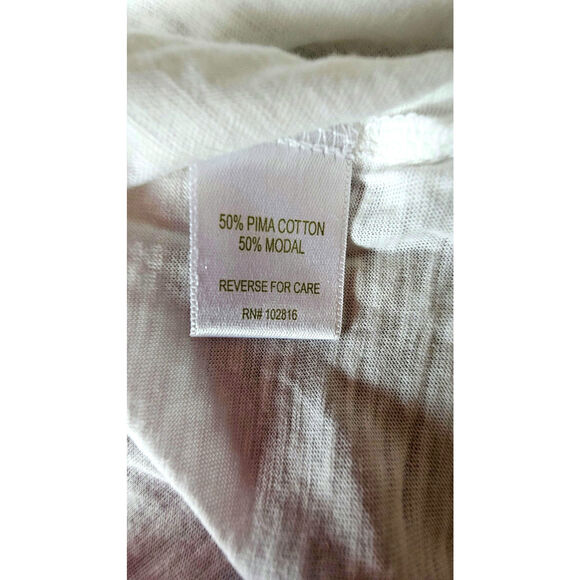 Garnet Hill White T Shirt, Pima Cotton/Modal Womens Sz L NEW - Picture 9 of 12
